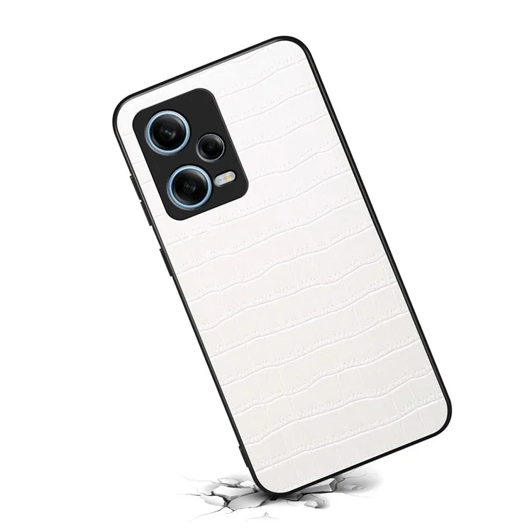 For Xiaomi Redmi Note 12 Pro 5G PU Leather+PC+TPU Cover Crocodile Texture Cell Phone Case