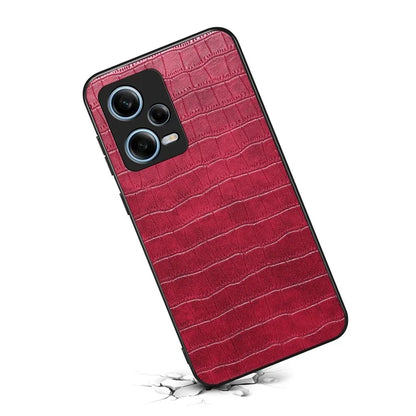 For Xiaomi Redmi Note 12 Pro 5G PU Leather+PC+TPU Cover Crocodile Texture Cell Phone Case