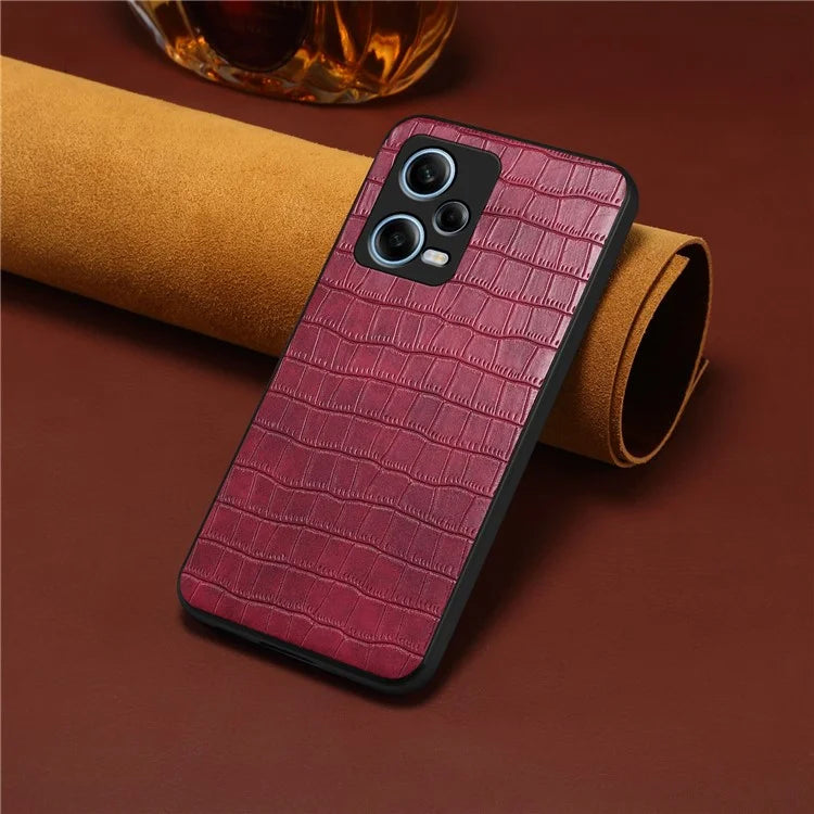 For Xiaomi Redmi Note 12 Pro 5G PU Leather+PC+TPU Cover Crocodile Texture Cell Phone Case