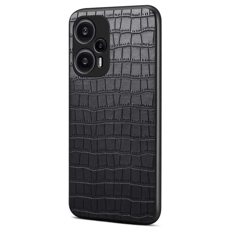 For Xiaomi Redmi Note 12 Turbo / Poco F5 5G Case Crocodile Texture Design Leather Slim Back Cover