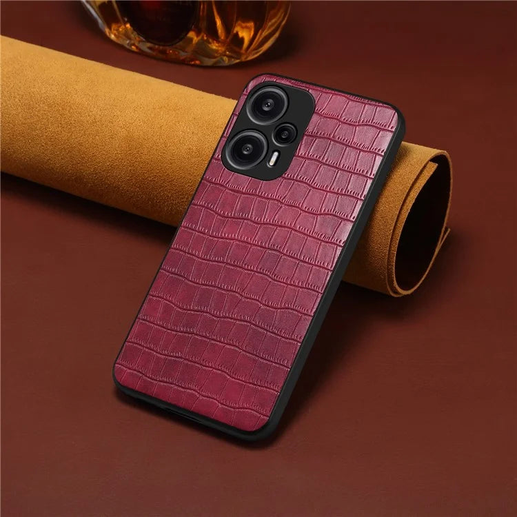 For Xiaomi Redmi Note 12 Turbo / Poco F5 5G Case Crocodile Texture Design Leather Slim Back Cover