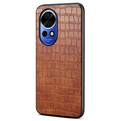 For Huawei nova 12 5G Case Crocodile Textured Leather Hybrid Shockproof Phone Cover
