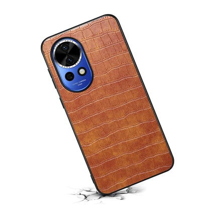 For Huawei nova 12 5G Case Crocodile Textured Leather Hybrid Shockproof Phone Cover