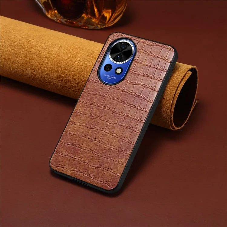 For Huawei nova 12 5G Case Crocodile Textured Leather Hybrid Shockproof Phone Cover
