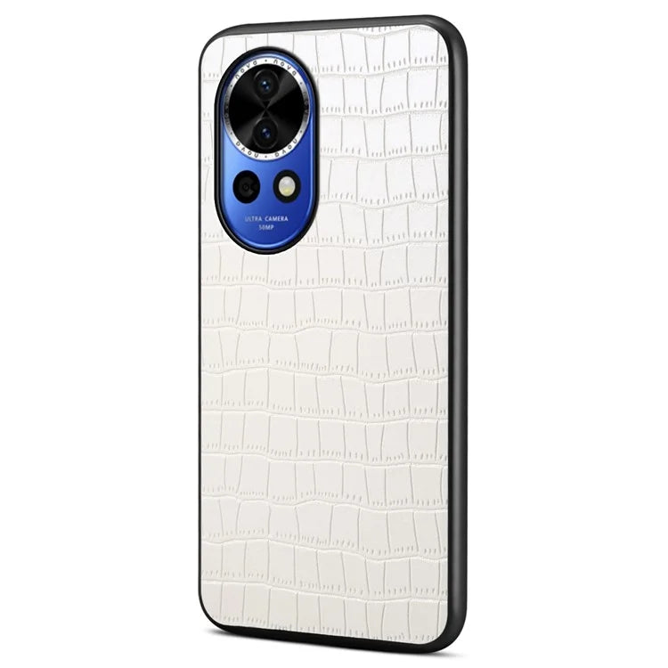 For Huawei nova 12 5G Case Crocodile Textured Leather Hybrid Shockproof Phone Cover