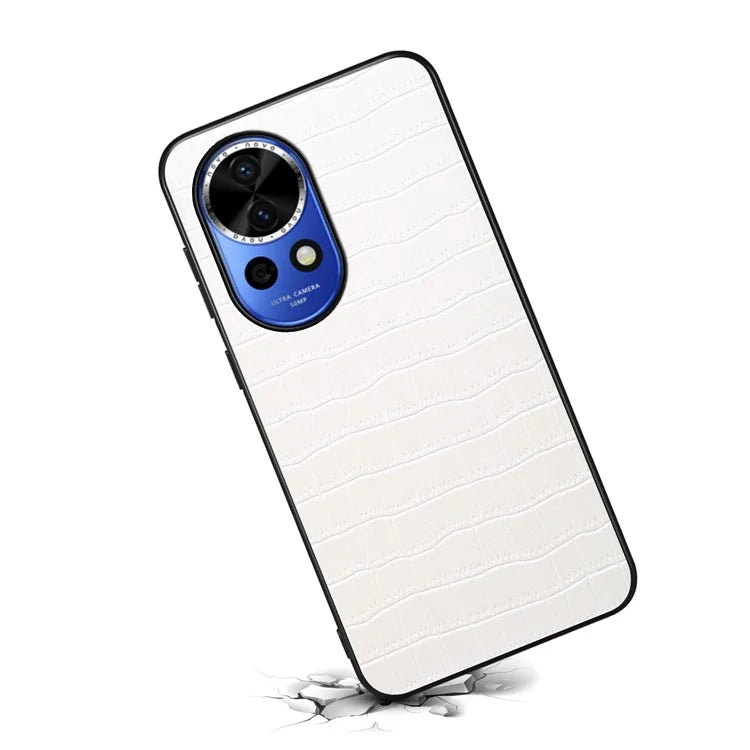 For Huawei nova 12 5G Case Crocodile Textured Leather Hybrid Shockproof Phone Cover