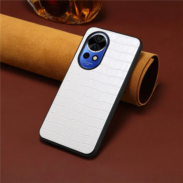 For Huawei nova 12 5G Case Crocodile Textured Leather Hybrid Shockproof Phone Cover