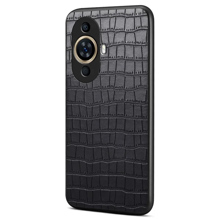 For Huawei nova 11 Hybrid Case Crocodile Textured Leather Covered Slim Phone Case