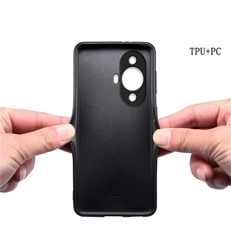 For Huawei nova 11 Hybrid Case Crocodile Textured Leather Covered Slim Phone Case