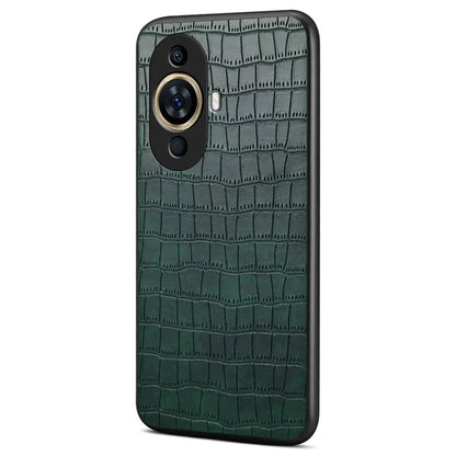 For Huawei nova 11 Hybrid Case Crocodile Textured Leather Covered Slim Phone Case