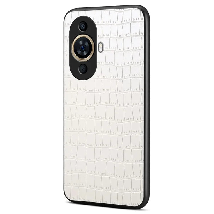 For Huawei nova 11 Hybrid Case Crocodile Textured Leather Covered Slim Phone Case