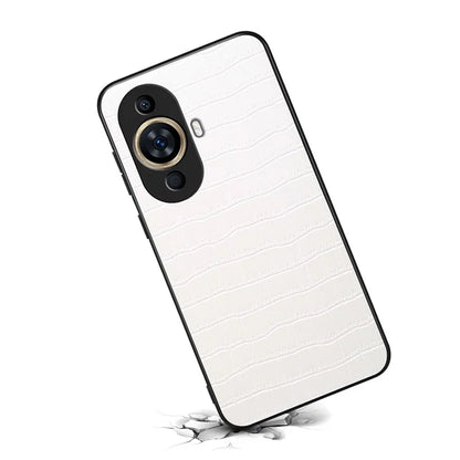 For Huawei nova 11 Hybrid Case Crocodile Textured Leather Covered Slim Phone Case