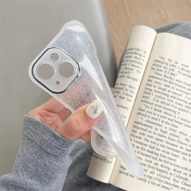 Q.COO For iPhone 13 TPU Case Aurora Effect Anti-slip Grip Phone Cover
