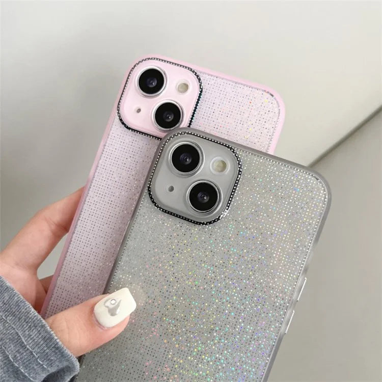 Q.COO For iPhone 13 TPU Case Aurora Effect Anti-slip Grip Phone Cover