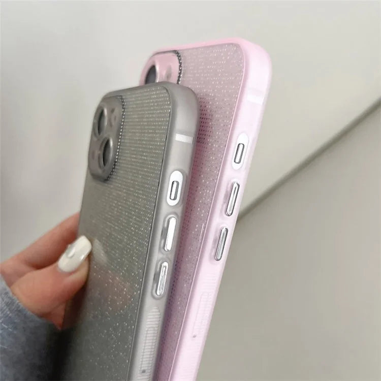 Q.COO For iPhone 13 TPU Case Aurora Effect Anti-slip Grip Phone Cover