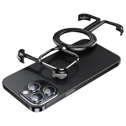 Aluminum Alloy + TPU Case for iPhone 14 Pro Max Kickstand Borderless Phone Cover Compatible with MagSafe