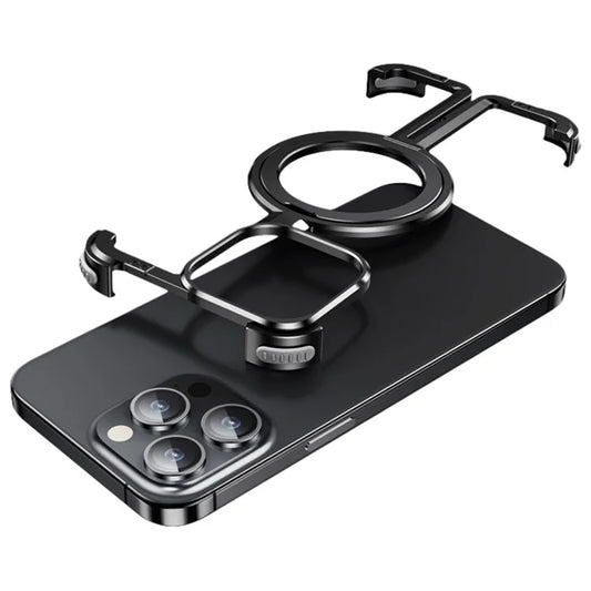 Aluminum Alloy + TPU Case for iPhone 14 Pro Max Kickstand Borderless Phone Cover Compatible with MagSafe