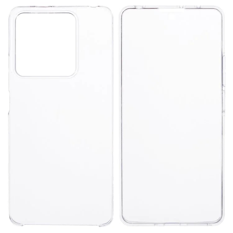 For Xiaomi Redmi Note 13 5G Clear Phone Cover Acrylic+TPU 360-Degree Full Coverage Case with PET Screen Film
