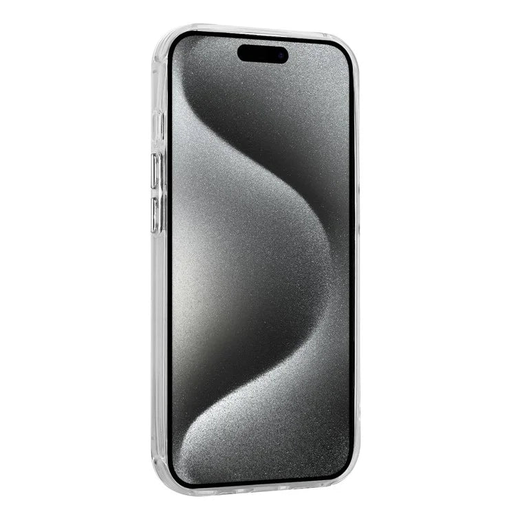 For iPhone 15 Pro TPU Case Rhinestone Decor Transparent Drop-proof Smartphone Cover
