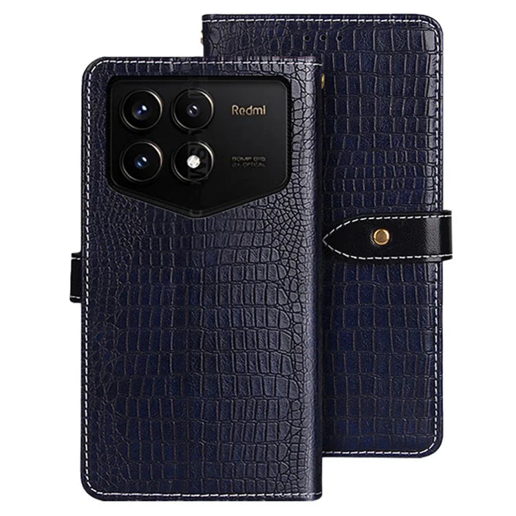IDEWEI For Xiaomi Redmi K70 Pro Champion Edition Case Crocodile Texture PU Leather Stand Cover