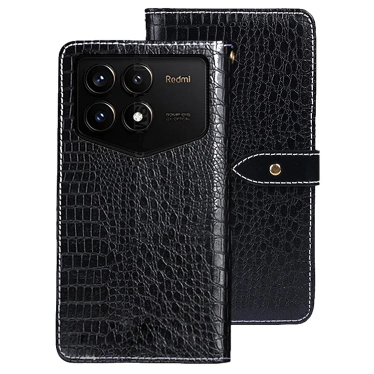 IDEWEI For Xiaomi Redmi K70 Pro Champion Edition Case Crocodile Texture PU Leather Stand Cover