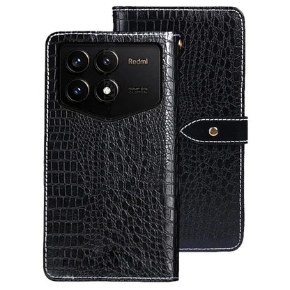 IDEWEI For Xiaomi Redmi K70 Pro Champion Edition Case Crocodile Texture PU Leather Stand Cover