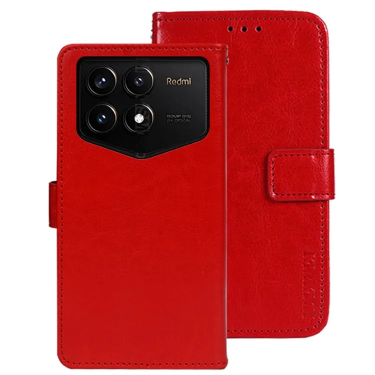 IDEWEI For Xiaomi Redmi K70 Pro Champion Edition Case Crazy Horse Texture Magnetic Phone Cover
