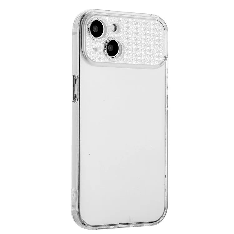 For iPhone 14 Plus / 15 Plus Case Soft TPU Back Phone Cover with Rhinestone Decor