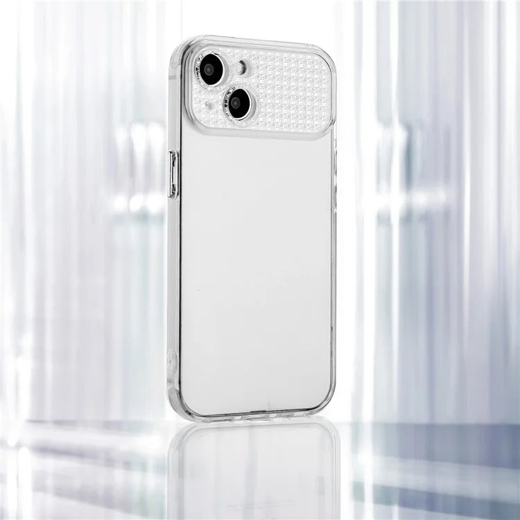 For iPhone 14 Plus / 15 Plus Case Soft TPU Back Phone Cover with Rhinestone Decor
