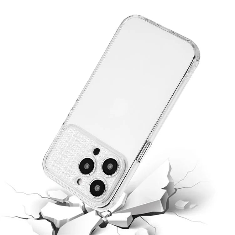 For iPhone 11 Pro Cell Phone Case TPU Anti-dust Rhinestone Decor Shell