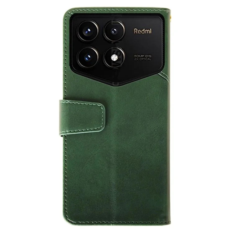 IDEWEI For Xiaomi Redmi K70 Pro Champion Edition Wallet Case Calf Texture Leather Phone Cover