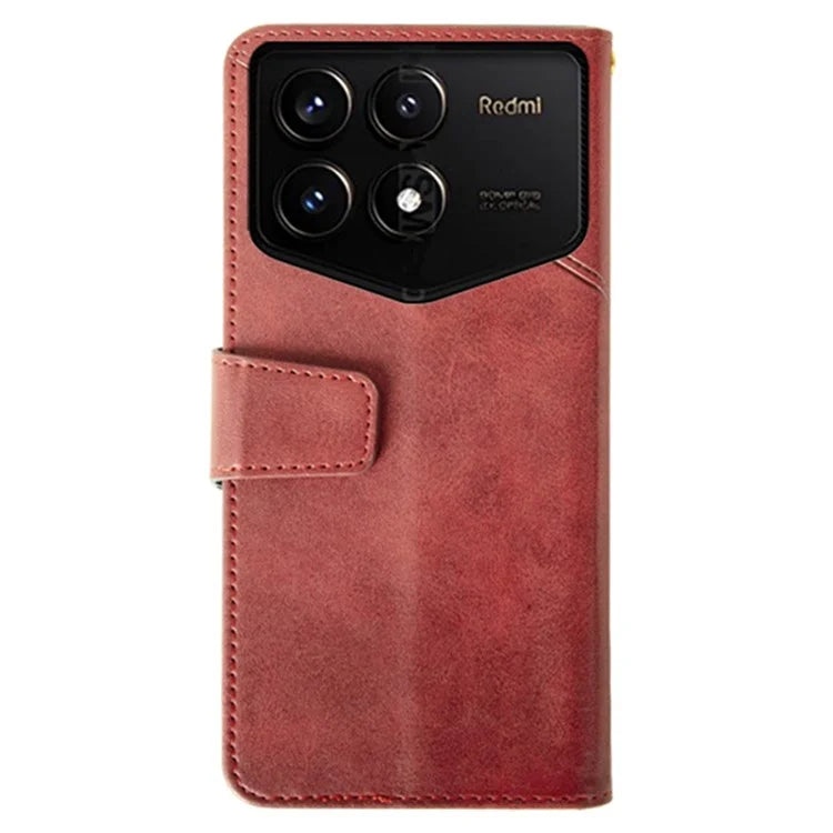 IDEWEI For Xiaomi Redmi K70 Pro Champion Edition Wallet Case Calf Texture Leather Phone Cover