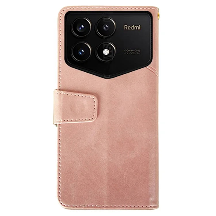 IDEWEI For Xiaomi Redmi K70 Pro Champion Edition Wallet Case Calf Texture Leather Phone Cover