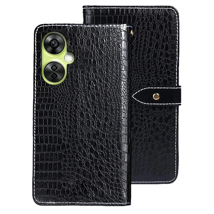 IDEWEI For OnePlus Nord CE 3 Lite 5G / Nord N30 5G Case Wallet Crocodile Texture Leather Phone Cover