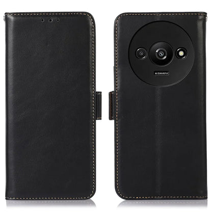 For Xiaomi Redmi A3 Case Crazy Horse Texture Genuine Cow Leather Phone Wallet Cover
