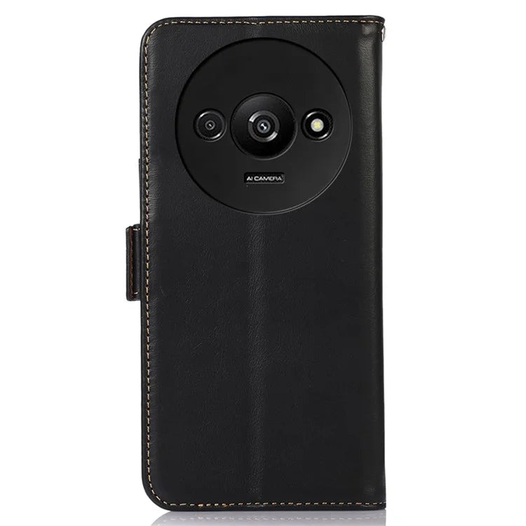For Xiaomi Redmi A3 Case Crazy Horse Texture Genuine Cow Leather Phone Wallet Cover