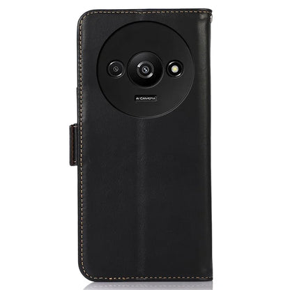 For Xiaomi Redmi A3 Case Crazy Horse Texture Genuine Cow Leather Phone Wallet Cover