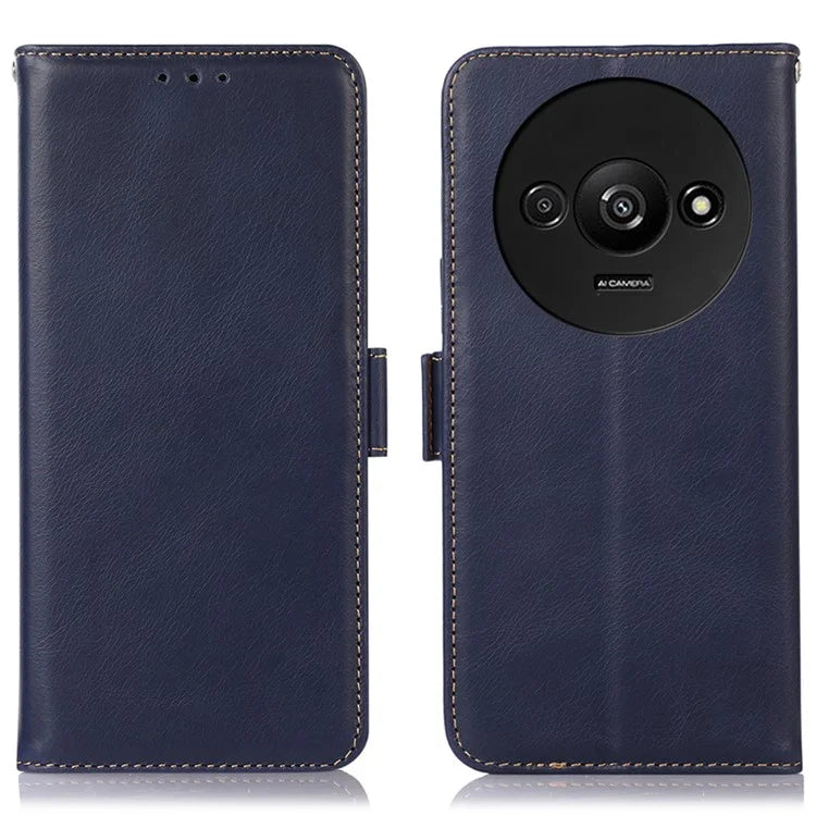 For Xiaomi Redmi A3 Case Crazy Horse Texture Genuine Cow Leather Phone Wallet Cover
