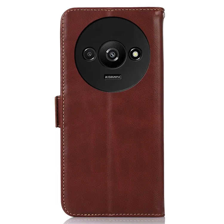 For Xiaomi Redmi A3 Case Crazy Horse Texture Genuine Cow Leather Phone Wallet Cover