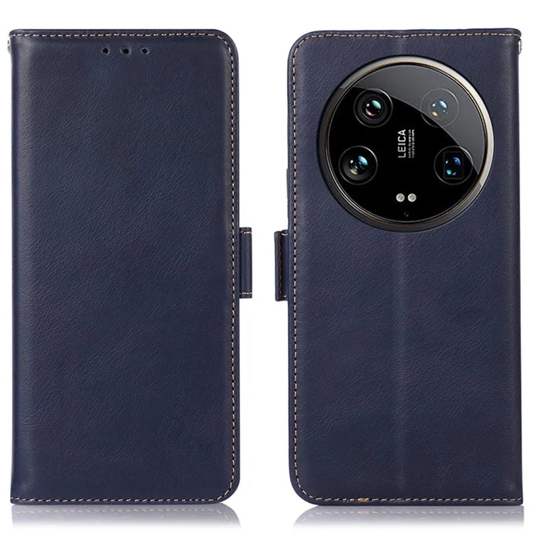 For Xiaomi 14 Ultra Case Genuine Cow Leather Phone Cover with RFID Blocking Wallet