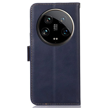 For Xiaomi 14 Ultra Case Genuine Cow Leather Phone Cover with RFID Blocking Wallet