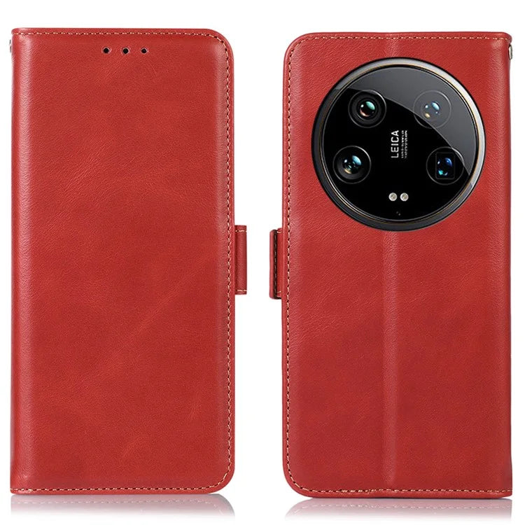For Xiaomi 14 Ultra Case Genuine Cow Leather Phone Cover with RFID Blocking Wallet