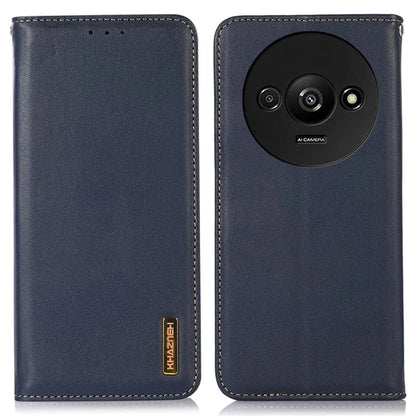 KHAZNEH For Xiaomi Redmi A3 Wallet Case Genuine Cow Leather Stand Phone Cover Nappa Texture
