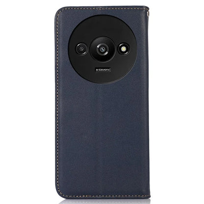 KHAZNEH For Xiaomi Redmi A3 Wallet Case Genuine Cow Leather Stand Phone Cover Nappa Texture