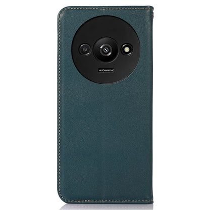 KHAZNEH For Xiaomi Redmi A3 Wallet Case Genuine Cow Leather Stand Phone Cover Nappa Texture