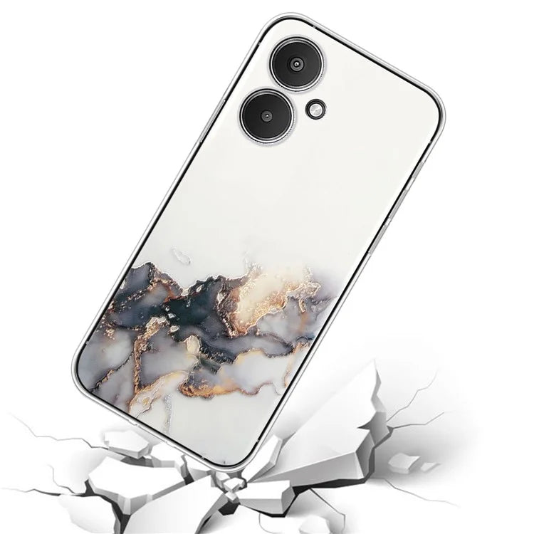 For Xiaomi Poco M6 5G / 13C 5G / 13R 5G Case Marble Pattern Embossing TPU Phone Cover