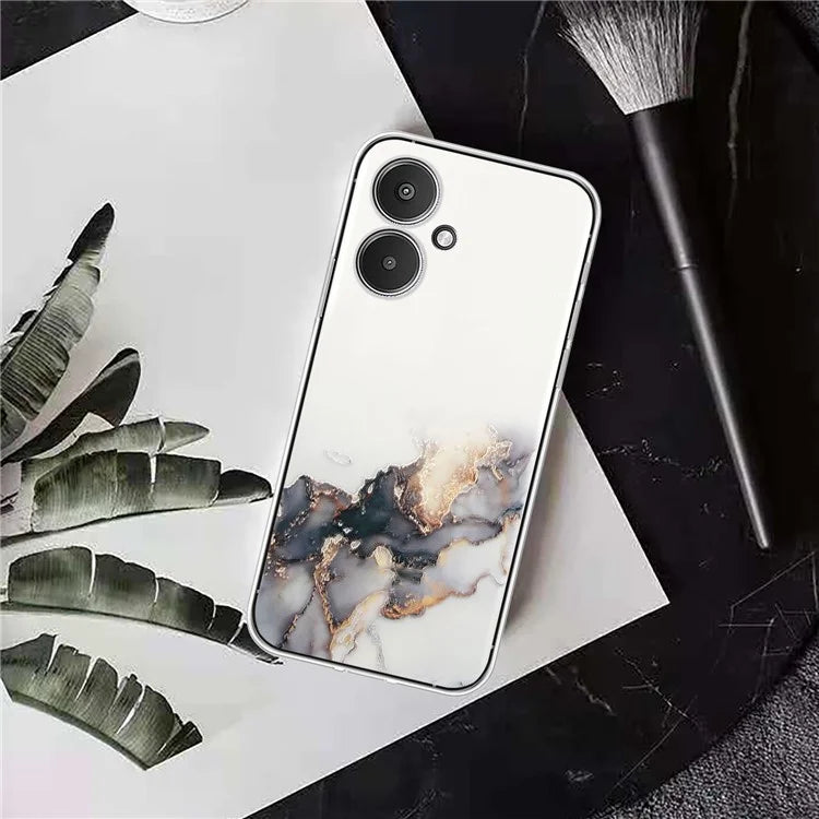 For Xiaomi Poco M6 5G / 13C 5G / 13R 5G Case Marble Pattern Embossing TPU Phone Cover