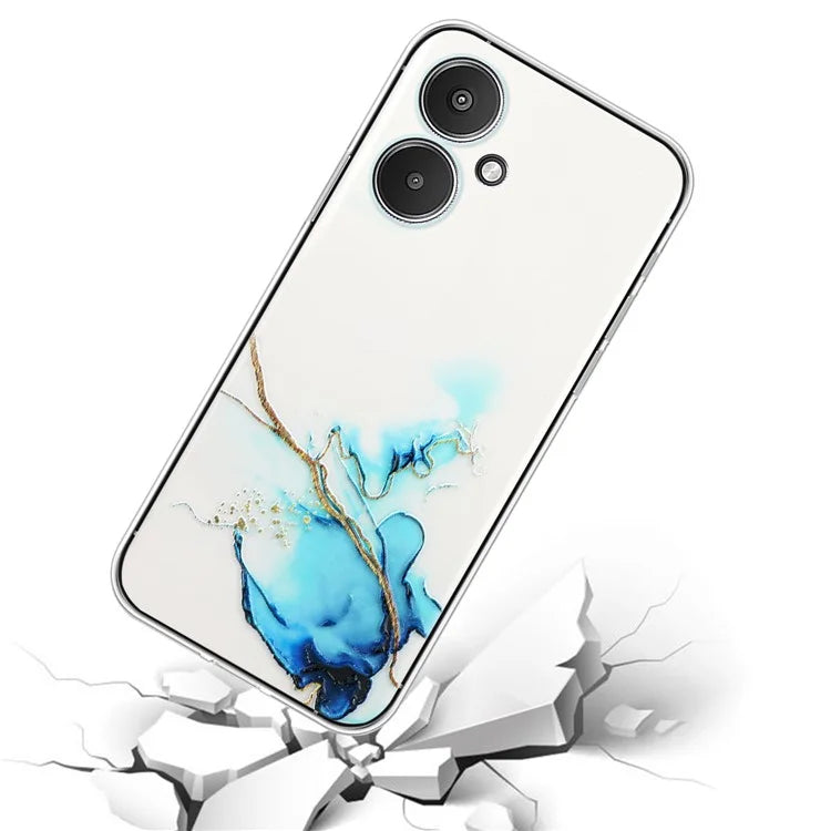 For Xiaomi Poco M6 5G / 13C 5G / 13R 5G Case Marble Pattern Embossing TPU Phone Cover