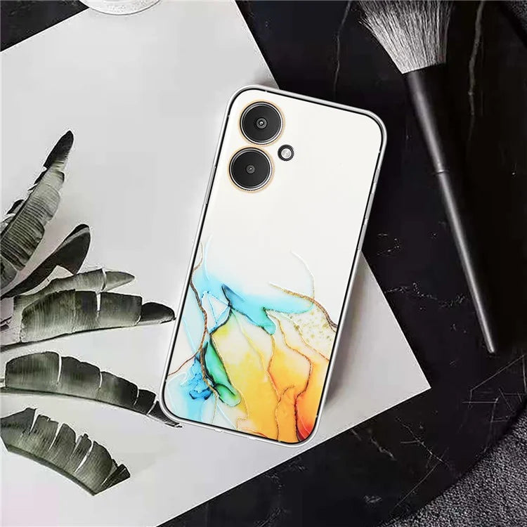 For Xiaomi Poco M6 5G / 13C 5G / 13R 5G Case Marble Pattern Embossing TPU Phone Cover