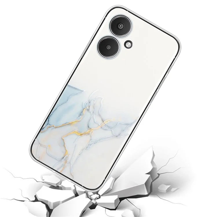 For Xiaomi Poco M6 5G / 13C 5G / 13R 5G Case Marble Pattern Embossing TPU Phone Cover